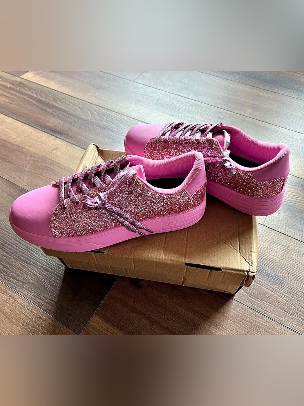 Pink Glitter Sneakers EU 44 Brand New In Box